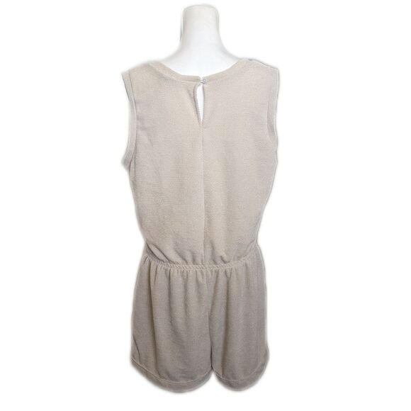 5/$55 White Birch cream waffle knit sleeveless shorts romper w/ rolled hem 1X - Picture 3 of 6